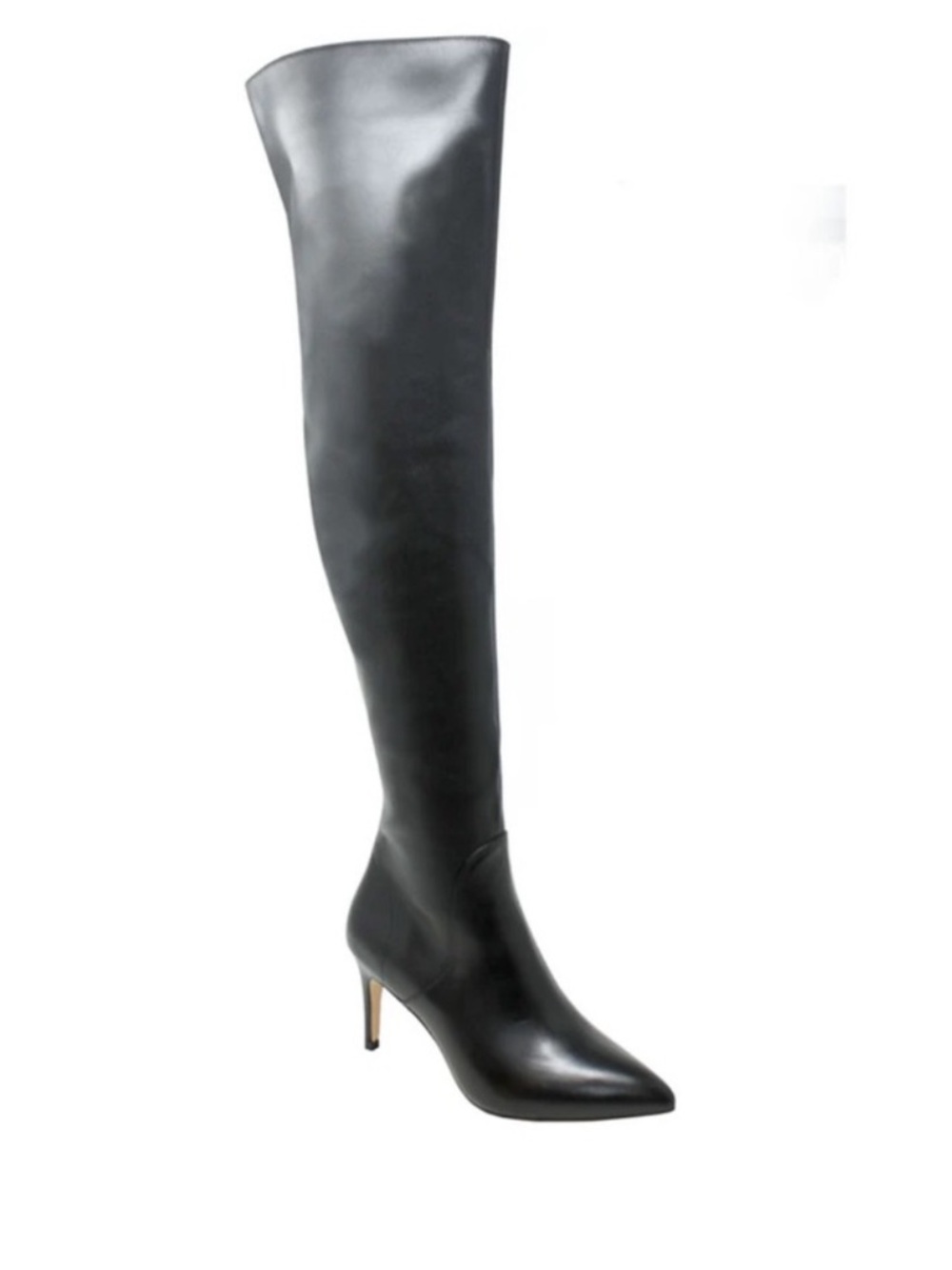 Charles David Piano Black Over-the-Knee Leather point toe Stiletto Boots 9